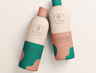NATURVERA Skincare aloe vera beauty beautybrand branding illustrator logo minimal mockup natural skincare