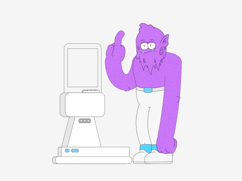 Scanning that face. animation character character animation character design characterdesign cute design illustration monster motion graphics ui ux
