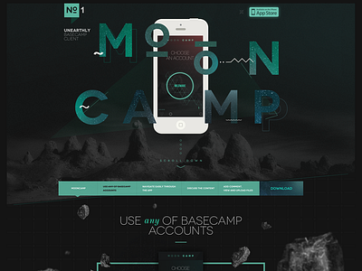 MoonCamp app basecamp graphic ios iphone landing mildware mooncamp page sokol ux