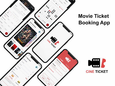 Cine Ticket - Mobile App Design app cinema app design mobile app mobile app design mobile app development mobile ui movie app ui ux vector