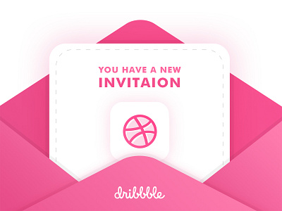 Dribbble Invitation design dribbble envelope illustration invitation ui vector