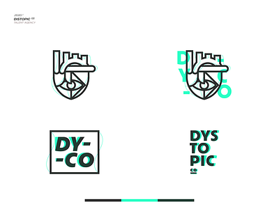 Dystopic CO branding corporative design eye graphic design heart logo samudiaz typography vector