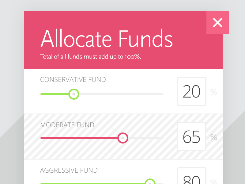 Allocation Sliders design ui intuitive company slider fun stats clean