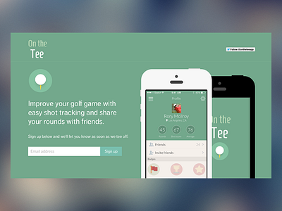 On the Tee landing page app golf iphone