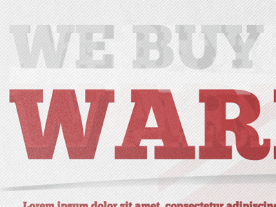 We Buy War light noise red retro web design