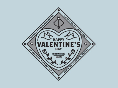 St. Valentine Badge badge doves heart illustrator rose valentines day vector
