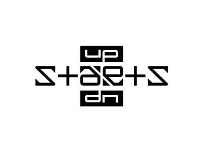 up Starts down ambigram illustrator lettering logo title upsidedown vector