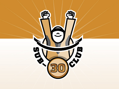 Sub 30 badge editorial icon illustration vector wip