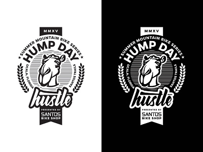 Hump Day Hustle-badge badge hump day hustle illustration lettering vector