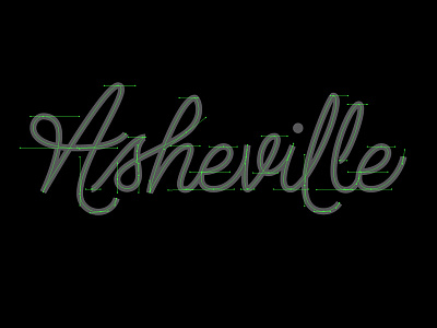 Asheville Vector Handles beziers handles handlettering lettering process script vector