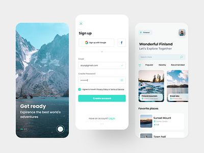 Travel App | Daily UI Challenge 001 (Sign up flow)