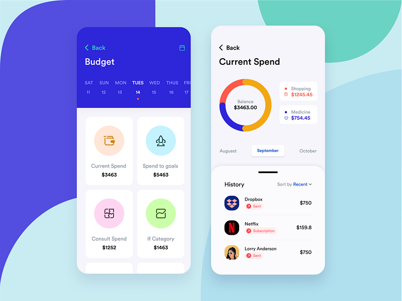 Budget And Current Spend Screen Design by Masudur Rahman on Dribbble