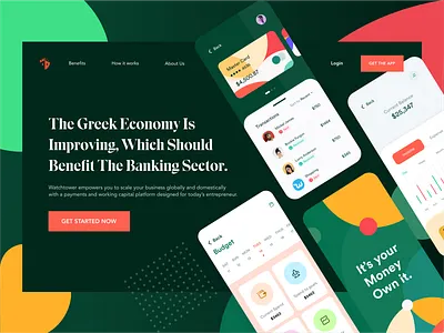 Bank Landing Page Design bank account bank app bank landing page design e finance finance landing page financial services fintech hero exploration marketing page product design product design saas landing page saas website web design webdesign website design