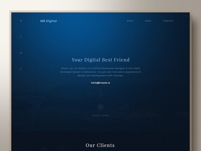 M8.Digital Landing Page clean digital minimal product simple studio web website