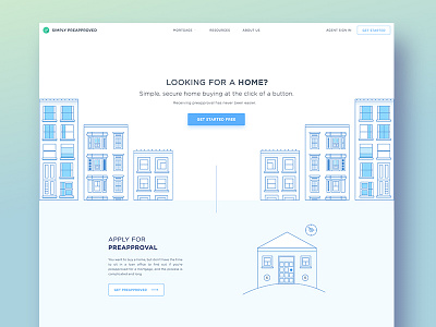 Home Loan Landing Page buy clean feature home landing product secure simple