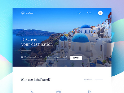 Travel Landing Page Concept design nature navigation site tourism travel typography ui uix web