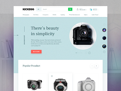 Ecommerce Website Exploration 02 camera cart checkout e commerce ecommerce flat lense shop ui uidesign webdesign website