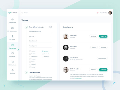 Studio Dashboard Design Post A Job Page