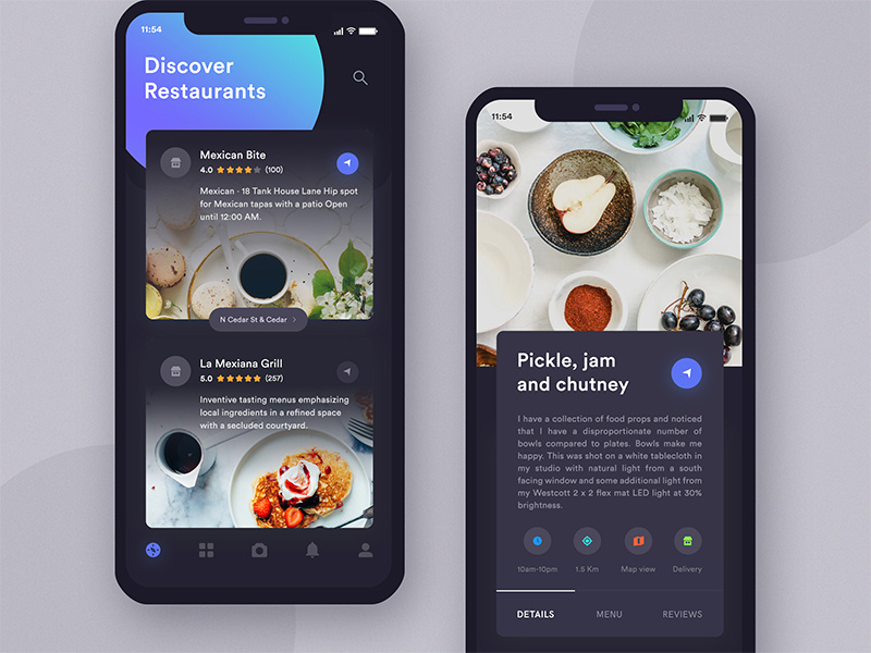 Restaurants App Exploration Dark UI by Masudur Rahman on ...