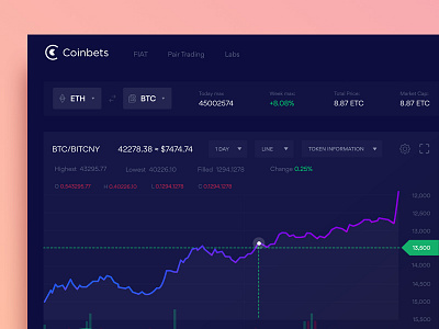 Coinbets Trading Page analytics bitcoin blockchain cryptocurrency data dashboard design ethereum exchange finance crypto currency ico interface stat token