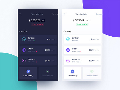 Crypto Wallet App app crypto cryptocurrency dashboard design exchange ico iphone x app mobile payment token ui wallet