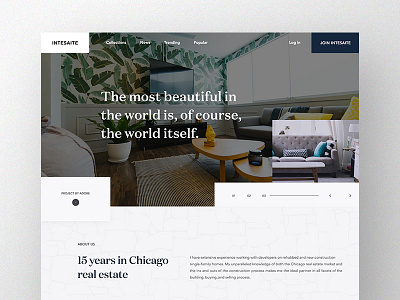 Intesaite Landing Page Concept design experience estate home lander new property real ui user ux web website
