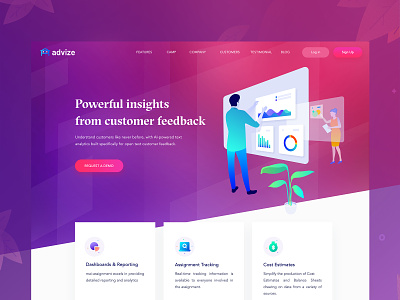 Advise Landing Page Exploration ai landing page ai tool dashboard dashboard reporting financial hero area hero banner icon illustrated science illustration illustration graph illustration landing page illustratte landing page minimal portfolio typography vector web website