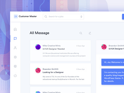 Customer Message Screen Wip active job all message attorneys dashboard dashboard design dashboard overview desktop application in progress job interface design job history marketplace marketplace dashboard design message screen minimal ux web web application design web message