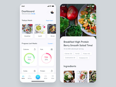 Meal Planner Application Design achieve goal fitness calories tracker carbs tracker coaching fitness teacher fitness app fitness dashboard fitness dashboard meal planner fitness tracker health ios app lost ibs meal plan app meal planner app meal tracker app medical app parameter health recipe app