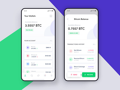 Crypto currencies Wallet & Exchange Application Design bitcoin application design crypto ethereum crypto currency crypto wallet crypto wallet app cryptocurrency app design dashboard design exchange ico mob mobile page payment state ui ux wallet