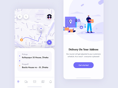 Courier Delivery Application 2019 app courier delivery application delivery application design delivery illustration delivery on your address empty state ios app location tracker map mobile app design mobile design order parcel application design pickup courier product design tracking tracking app uiux