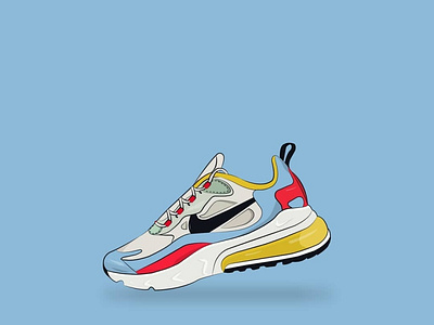 Nike Air Max React flat illustration illustrator sneakers vector