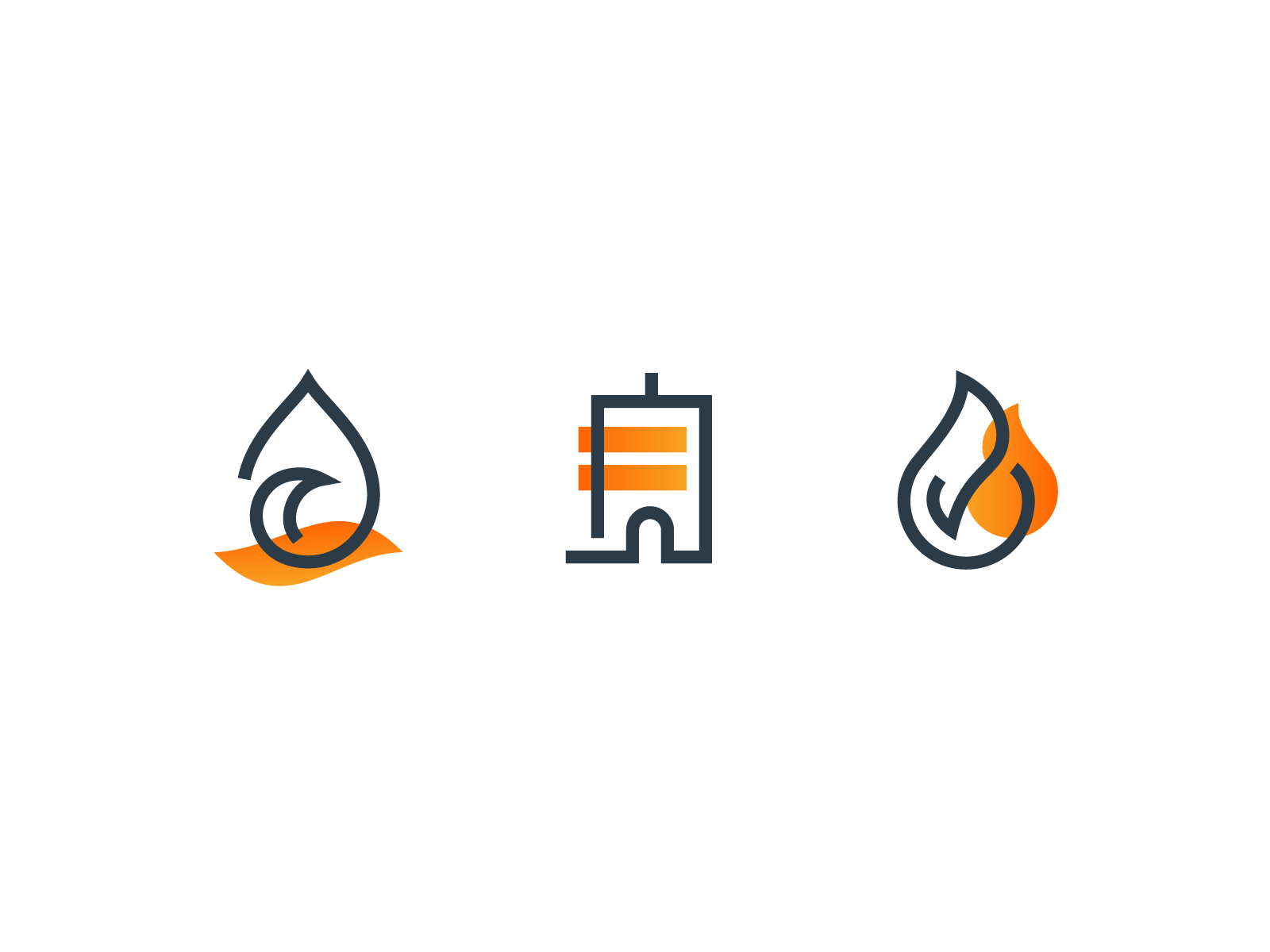 Duotone Flow custom gradient lines modern icon designer icon design icon line iconography icons building fire flame