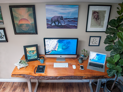 My Home Workspace coffee desk home laptop mac nature notebook office print wood workspace workstation