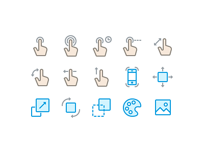 Gesture / Animation Icons animation app app icons gesture glyph hand icon icon design icon designer icon set iconography icons phone pixate set suite webicons