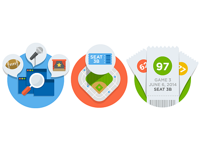 SeatGeek - Feature Illustrations feature feature illustrations flat icon icon design icon designer icons illustration illustrations illustrator marketing search stadium ticket website