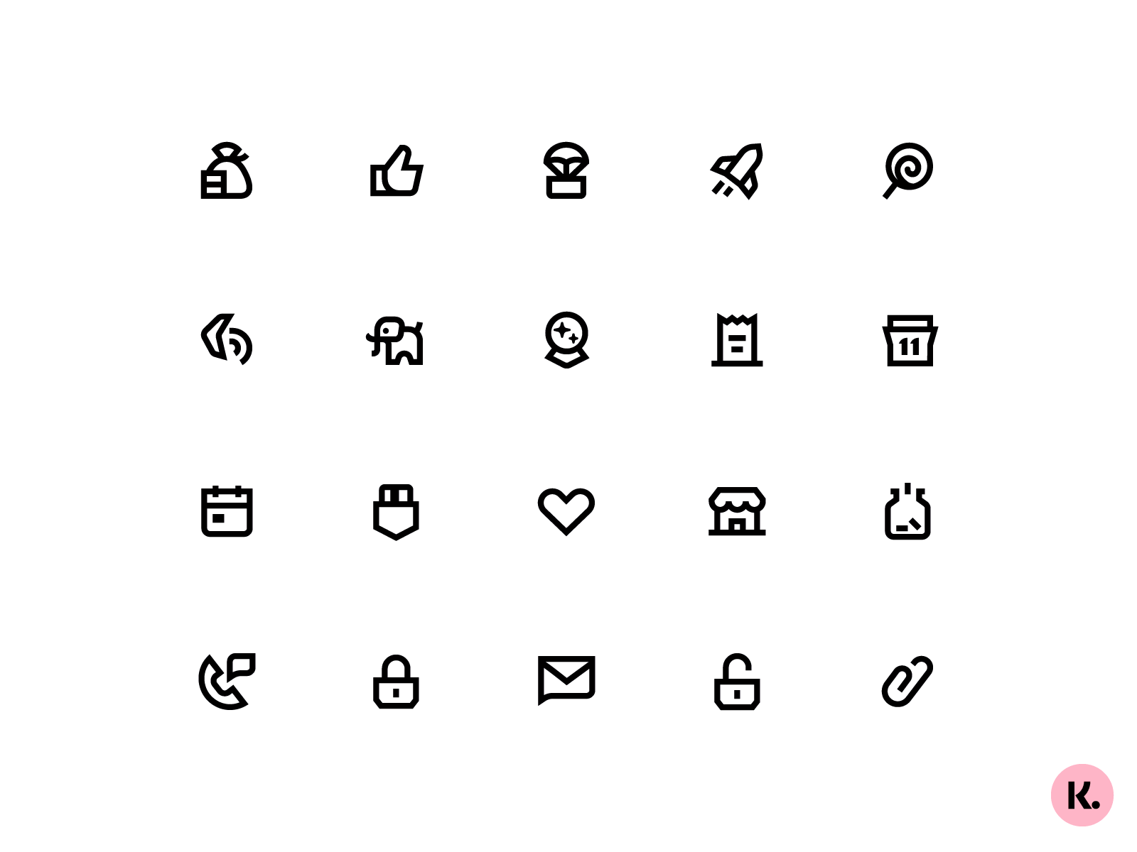 Klarna Iconography app bank bold brand design consistent icon design icon designer icon set iconography icons klarna line tab bar icons