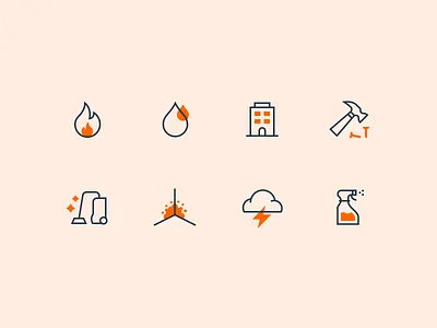 ServPro Restoration Iconography color design icon icon design icon designer icon set iconography icons illustration line logo set ui