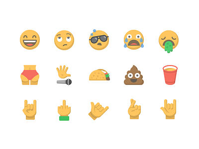 Moji emoji emotion gesture icon iconography set
