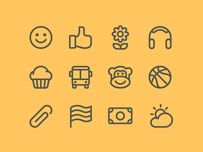 Emoji Category Icons categories emoji icon iconography line set