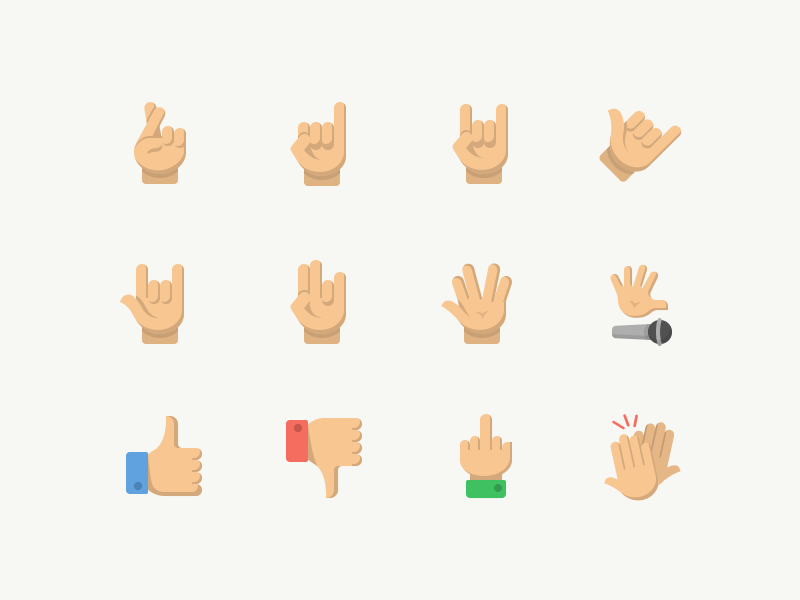 Gesture Emojis app diversity emoji gestures hands iconography icons set