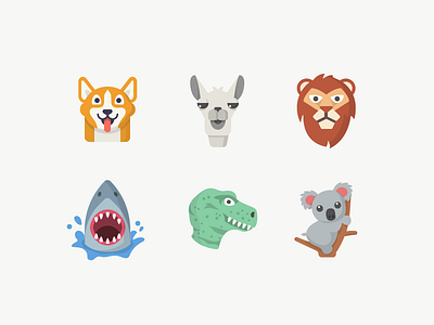 Animal Emojis animal design emoji emoji icons flat flat icons icon icon design icon designer illustration shadow