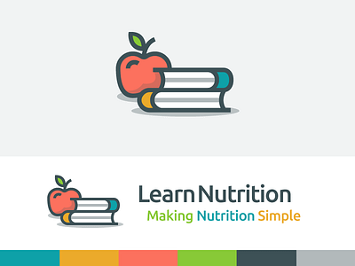 LearnNutrition Branding apple book branding learn logo nutrition