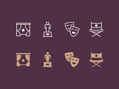 Fantasy Movie League - Tab Icons app glyph icon iconography icons ios line set tab