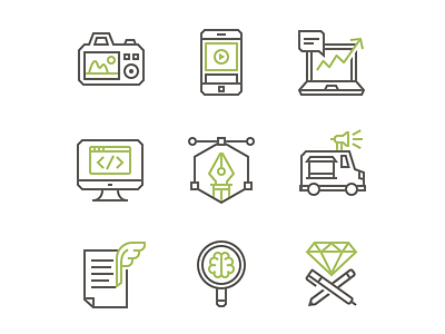 Infinite Iconography color design icons line services vector