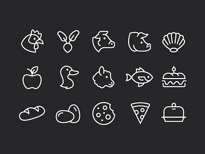 Foodie Iconography cook food icon iconography icons line set