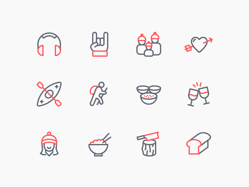 Airbnb Magazine » Iconography airbnb color duo gif icon icon set iconography icons line