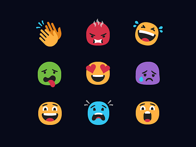 Hero.tv Reaction Emoji emoji emoticon emotion icons illustration reaction set