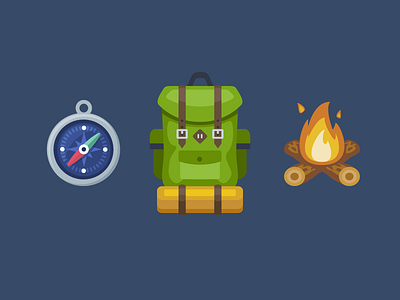 Get Lost ⛰️ adventure backpack camping compass explore icons illustration