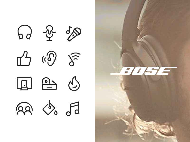 Bose Iconography System bose icon design icon designer icon set iconography icons